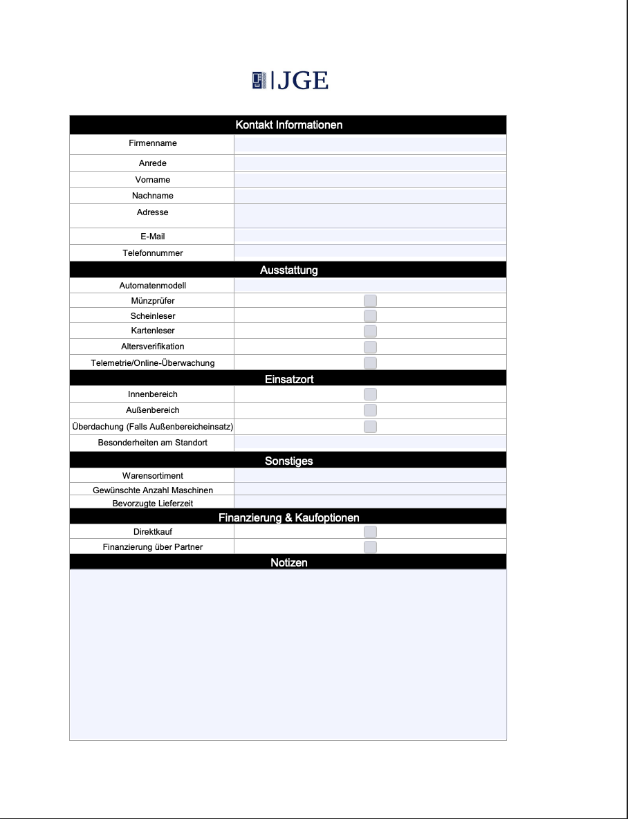 Bestellformular Vorschau